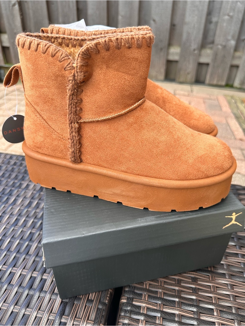 Danskin Chestnut Suede Platform Ankle Boots - NEW!
